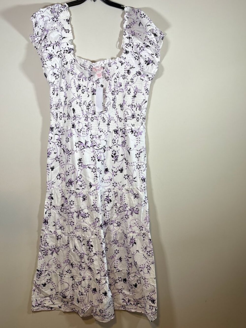 White and purple floral maxi dress 1X